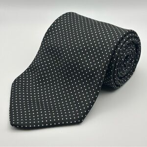 Rooster | Vintage Micro Polka Dot Silk Necktie Tie | Black/White